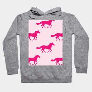 PINK GALLOPING HORSES Pop Art Hoodie